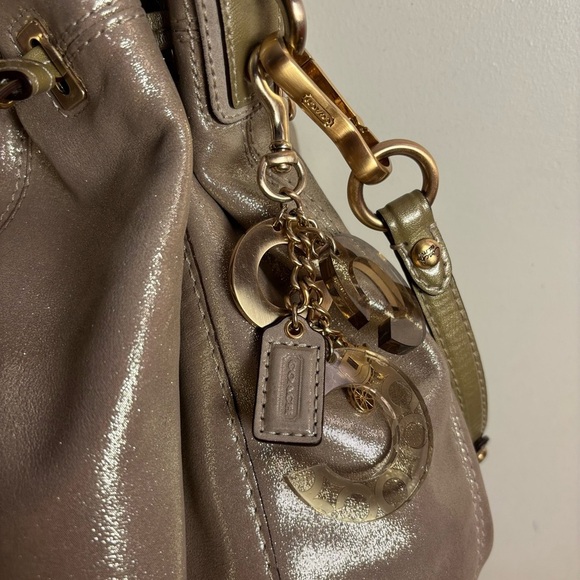 Coach Gold Hobo Bag w/ Metallic Sheen and Slouchy Design - Picture 3 of 10